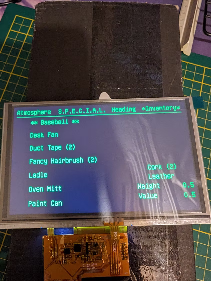Inventory screen
