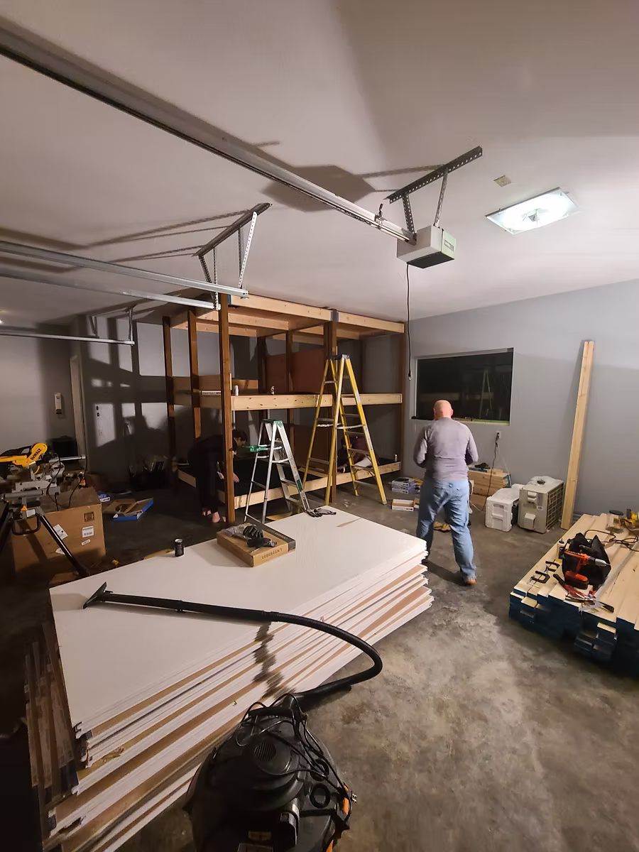 Late night drywall work