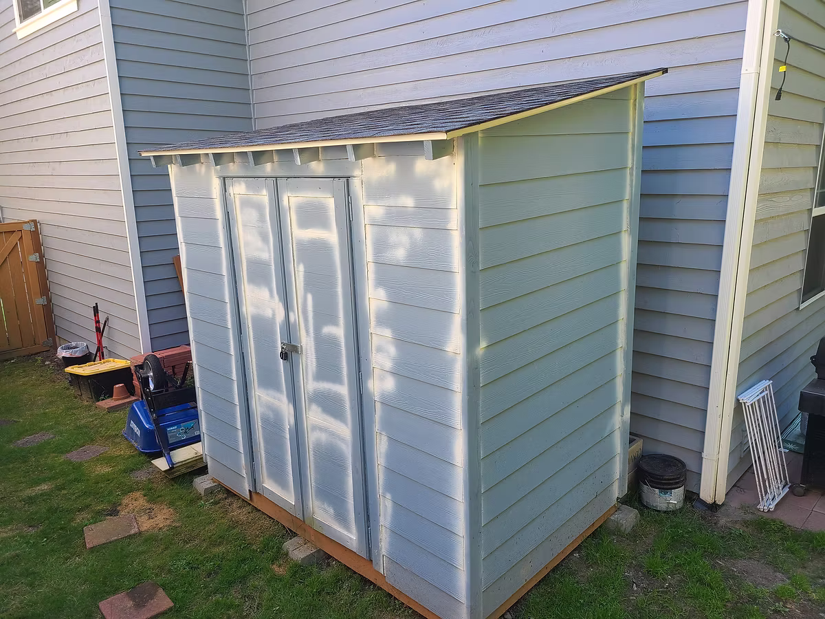 Completed shed construction